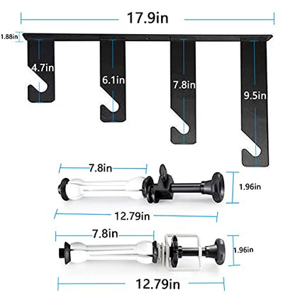 Photography Backdrop Wall Mount Roller System 4 Support Rollers, Manual Photo Background Ceiling Holder, Including 2 Four-fold Hooks, 8 Expand Bars, 4 Chains, for Home Studio Live Shooting - color: 4 Support Rollers