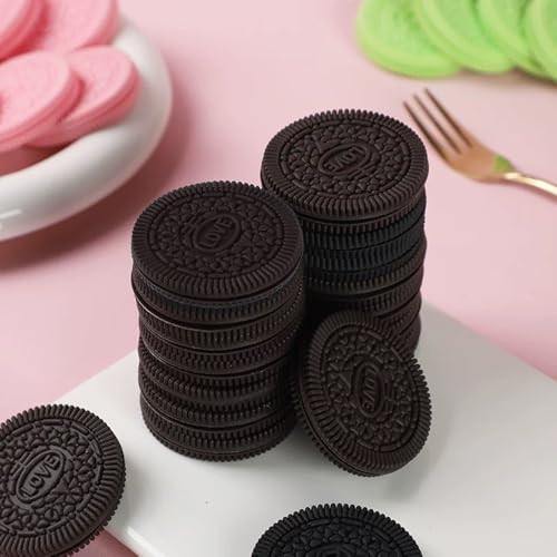 9Pcs Realistic Artificial Cookies Fake Biscuits Fake Chocolate Dessert Crackers Food Model Photography Prop for Home Kitchen Party Shop Display Decoration (Chocolate)