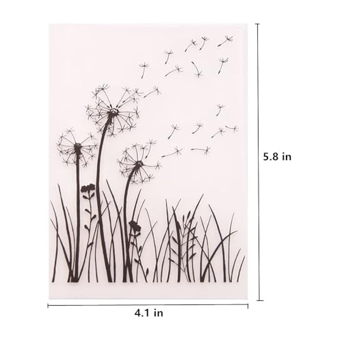 3pcs Dandelions Flowers Background Pattern Plastic Embossing Folder, 3D Textured Impressions Dandelion Embossing Folder Template for Card Making Scrapbooking Paper Craft Album Stamps DIY Décor - color: 3pcs Dandelions Flowers Background