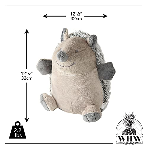 Happy The Hedgehog Door Stopper, Chubby, Gray, Beige, Furry, Embroidery Smile and Eyes, Paw Details, Plush Covered, Polyester, Sand Filling, 8 3/4 Diameter x 9 1/2 Inches Tall, Weighted 2 Pounds - color: Hedgehog
