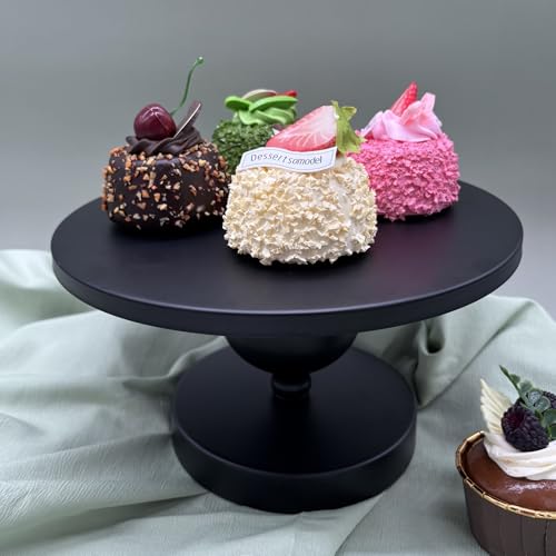 Set of 7 Black Cake Stands Metal Dessert Display Holder Round 3 Tier Cupcake Stand Serving Tray Platter Cake Pedestal Stand for Party Weddings Birthday Baby Showers Anniversary - color: Black