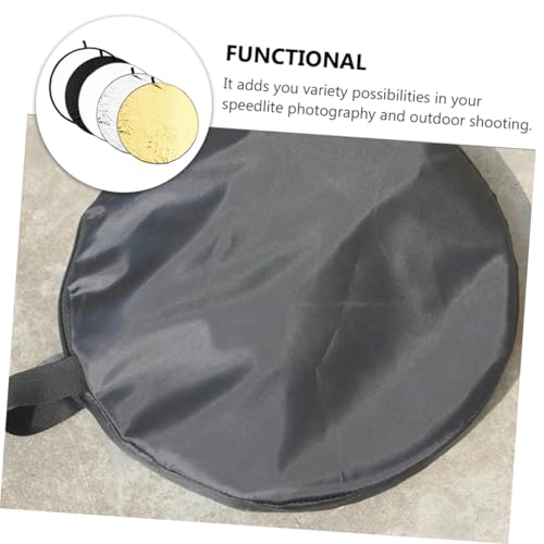 Foldable 5-in-1 60cm Photography Reflective Board and Light Diffuser for Camera Lighting, Portable Photo Reflector for Cosmetics and Jewelry, Outdoor Studio Accessory with Carrying
