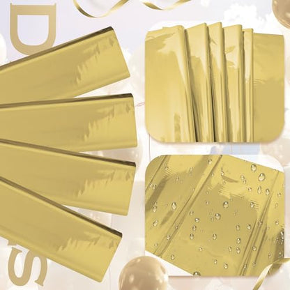 2pcs Champagne Gold Foil Tablecloth 54*72inch Plastic Wedding Birthday Party Table Cloths Light Gold Waterproof Disposable Table Cover for Christmas Grad Elegant Event Anniversary Party Supplies - color: Light Gold
