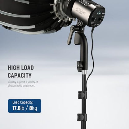 NEEWER 71" Portable Metal Camera Tripod Stand, Reverse Folding Light Tripod with LED Light Ring, Reflector, Flip Locks for Live Streaming, Vlog, Video Recording, ST180R - size: 180cm