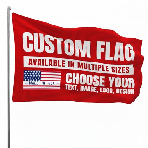 Custom Flag by BCB Print - Personalized Outdoor Flag with Your Photo, Text or Logo | HD Print Custom Flag with Grommets for Advertising & Event | Fast Delivery | Made in USA | Multiple Sizes - color: Flag