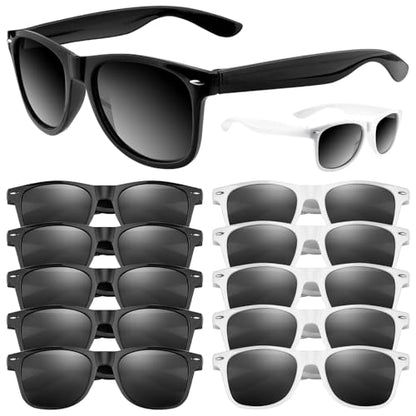 ASTARON Sunglasses Bulk, 6/12/24/48 Pack Sunglasses Party Favors for Summer Beach Pool Birthday Wedding Party Supplies - color: Black and White