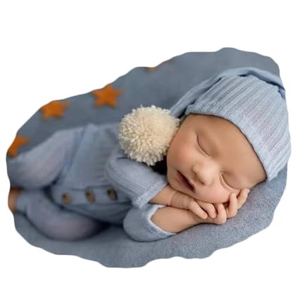 Zeroest Newborn Photography Outfits for Boy and Girl Photoshoot Props (Baby Blue 2#) - color: Baby Blue 2#