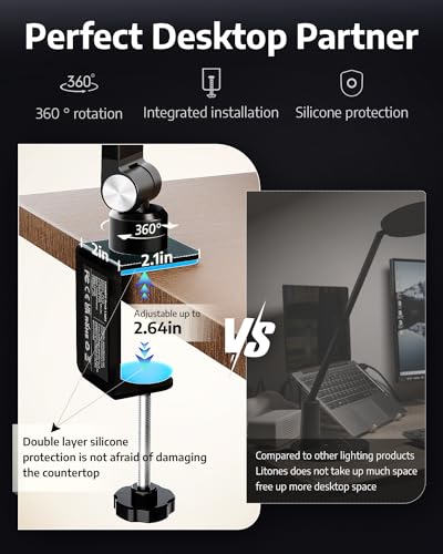 1Pack Video Conference Lighting, Zoom Lighting for Computer with Clamp, 30 Light Modes, Eye-Caring Swing Arm Desk Light with Memory & Timing Func for Home Office, Video Call, Video Conferencing - size: Clamp 1 Pack