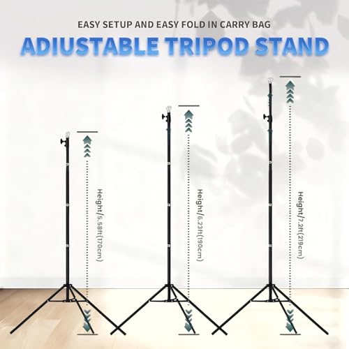 Backdrop Stand, 7x10ft(2.1x3m) Photo Studio Adjustable Background Stand Support Kit with 5 Crossbars, 6 Backdrop Clamps and and Carrying Bag for Photo Video Shooting, Parties, Wedding - size: 7x10ft Backdrop Stand