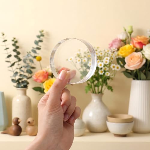 Remerry 8 Pcs Acrylic Round Blocks for Display Clear Polished Blocks Display Clear Acrylic Edge Polished Base Exhibition Riser for Table Showing Cosmetics Collectibles (1 x 1 x 1 Inch,3 x 3 x 1 Inch) - size: 1 x 1 x 1 Inch,3 x 3 x 1 Inch