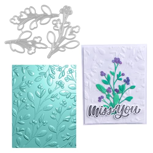 3D Embossing Folder and Metal Die Set for Card Making,Texture Fades Flower Background Embossing Template Paper Card Embossing Stencil for DIY Scrapbooking Photo Album Card Paper Craft Decoration - color: Flower