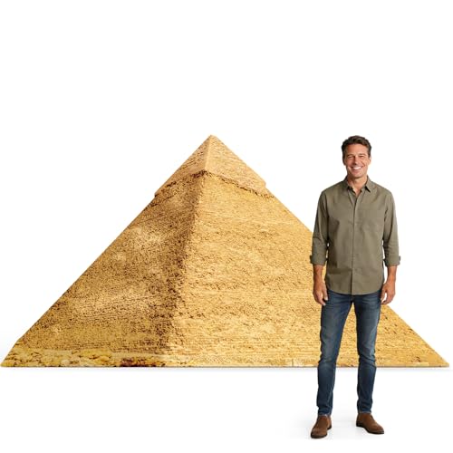 4.8 Ft Pyramid Cardboard Cutout Life Size Egyptian Pyramid Standee Ancient Egypt Stand Up Backdrop Props for Party Events Decoration Indoor Outdoor Classroom Museum Exhibit Photo Booth - color: Pyramid