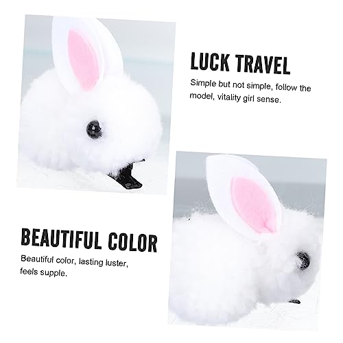 Yardwe 1Pair Adorable Plush Bunny Hair Clip for Creative Rabbit Hairpin for Easter Holiday and Photo Props Comfortable and Durable Hair Accessories