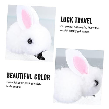 Yardwe 1Pair Adorable Plush Bunny Hair Clip for Creative Rabbit Hairpin for Easter Holiday and Photo Props Comfortable and Durable Hair Accessories