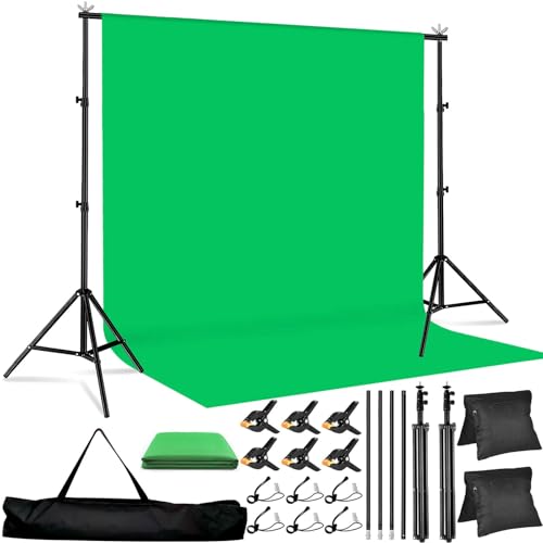 Green Screen Backdrop Kit 10x8.5ft with Tripod Stand, Chroma Key Background System for Video Shooting, Live Streaming, Photo Studio, Content Creation and Virtual Backgrounds - size: 10*8.5FT