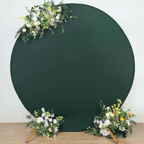 Efavormart 7.5ft Hunter Emerald Green Round Spandex Arch Cover, 2-Sided Custom Fit Backdrop Slipcover for Forest Theme Weddings and Gala Decor - color: Hunter Green, size: Round