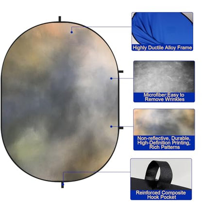 Kate Collapsible Backdrop Pop Up Backdrops Grey Foldable Background for Portrait Photography, Video, 5x6.5ft - color: Grey