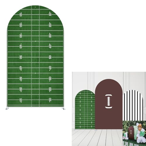 Sports Football Field Birthday Party Arch Backdrop Cover Decors Arch Stand Covers for Boys American Football Lace Baby Shower Balloons Parties (4X7.2ft,GX2802) - color: GX2802, size: 4X7.2ft