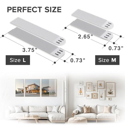X-Protector Picture Hanging Strips - 28 Pairs Damage Free Picture Hangers - Self Adhesive Wall Hangers Without Nails - Heavy Duty Wall Hanging Strips - Walls Sticky for Hanging Up to 20 LBS (Size M+L) - size: M+l
