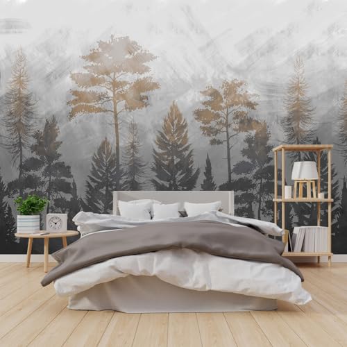 Dark-Colored Abstract Tree Bedroom self-Adhesive Wallpaper Forest Plant Living Room Background Peel-and-Stick Mural - 108"x157" - color: ZZSL-01, size: 108"x157"