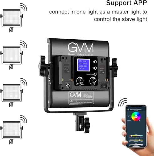 GVM RGB LED Video Lighting Kit, 800D Studio Video Lights with Panel, APP Control for YouTube Photography Lighting, , 3200K-5600K, 8 Kinds of The Scene Lights, 3 Packs - size: 3 Packs