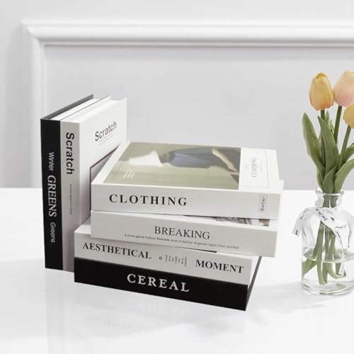 EFH 6 Pcs Decor Books for House Faux Book Fashion Decoration Modern Fake Book for Decoration Decorative Book for Home Decor Aesthetic Living Room Entryway Coffee Table Book Shelf Decor (No.2 Set)