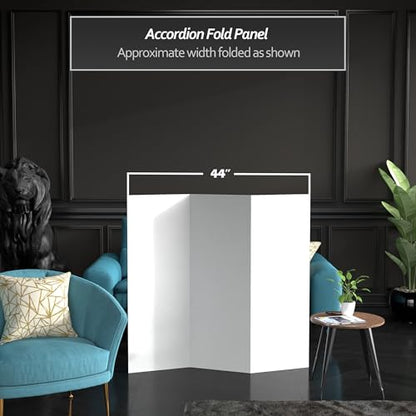 4 ft. Short White Temporary Cardboard Folding Screen - 3 Panels - size: 4 ft Short - 3 Panel