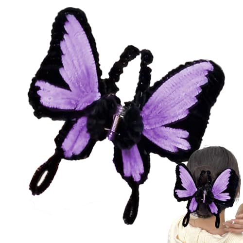 Butterfly Hair Clip - Non-Slip Hair Styling Accessories | Craft Kit for Women and Girls, Ideal for Everyday Wear, Sports, Work, Parties, Photoshoots, Travel, Dating, Christmas, and Weddings - color: purplesssss