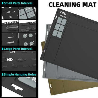 Gun Cleaning Mat 48"x16", Extra Large Magnectic Gun Mat for All Guns Anti-Slip Rubberized Workbench Mat for Pistol and Rifle - color: Black