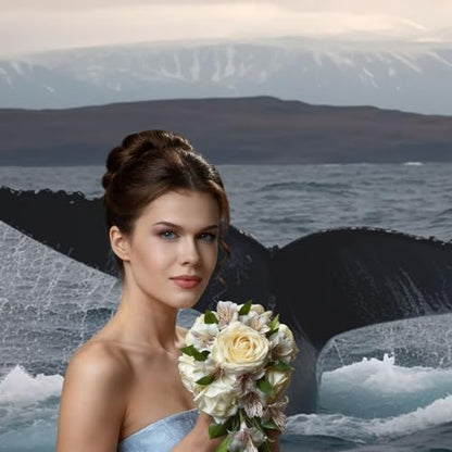 Humpback Whale Tail Ocean Backdrop Background for Photography 5x7ft Photobooth Professional Photo Backdrop Curtains Video Photography Studio Photo Backgrounds Banner Booth Background Screen Parties - color: Humpback Whale Tail Ocean