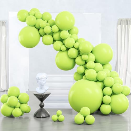 PartyWoo Lime Green Balloons 127 pcs Different Sizes of 36 18 12 10 5 Inch Neon Yellowish Light Green Latex Balloon Arch Kit Garland for Graduation Halloween Summer Birthday Party Decorations Green-Y6 - color: Green-y6, size: 127PCS