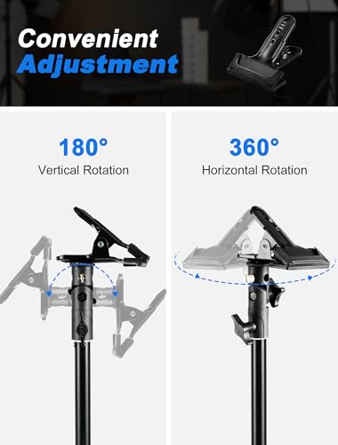Selens Photography Reflector Clamp Holder Speedlite Hot Shoe Bracket with 1/4" & 3/8" Screw Mount with Photo Studio Light Stand, Lighting Umbrella Reflector - color: One Pack