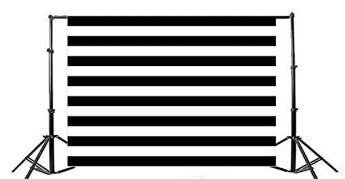 AOFOTO 10x7ft Black and White Striped Pattern Photography Backdrop Streak Texture Background Birthday Party Decoration Photo Studio Props Baby Shower Banner Kid Girl Boy Bride Adult Elder Wallpaper - size: 10x7ft