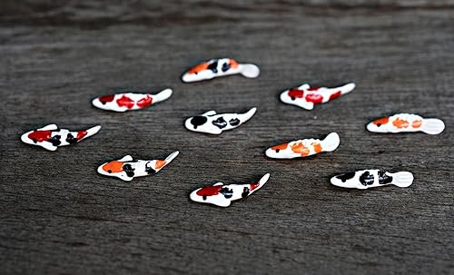 Mini Koi Fish Figurines Garden 10 Mix Colorful Koi Fish Animal Figurine Garden Display Minimal Decoration