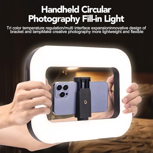 Phone Ring Light with 80" Tall Tripod Stand Built-in 8000mAh Battery Handheld Smartphone Photo Selfie Video Rig Lights 2700K-6500K for Tiktok, YouTube, Video Recording, Filmmaking, Vloging