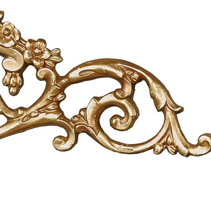 Touch of Class Giovana Aged Gold Acanthus Leaves and Roses Wall Topper - Picture Enhancements - Wall Decor Hanging for Bedroom, Bathroom, Dining Room, Living Room, Office