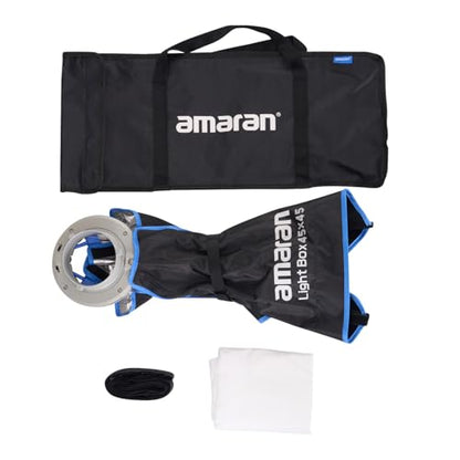 Amaran Light Box 45x45 Square Bowens Mount Softbox,Included Difusion,Light Control Grid and Carrying Bag for 60d/60x/200x/150c/300c/100d - size: Light box 45x45