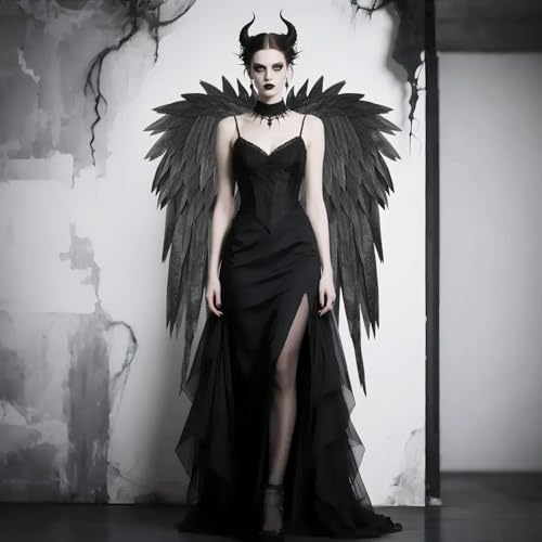Black Adult Angel Wings 3.6Ft Angel Wings Costume Accessories for Women Costume Photoshoot Prop Cosplay Birthday Party Photography Lightweight Fairy Wings - color: Black, size: 3.6Ft