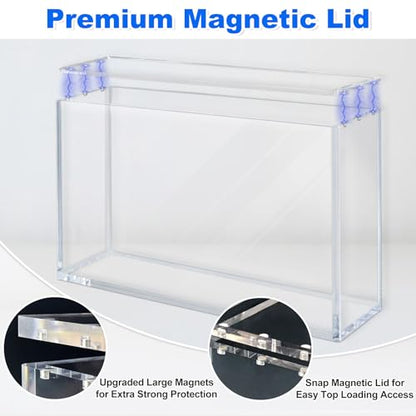 PKMN Charizard UPC Box Acrylic Case,Compatible with Mega Charizard X ex Ultra-Premium Collection UPC and 151 UPC,8+5mm Thick Stackable Acrylic Display Case,UPC Protector Case with Strong Magnetic Lid - size: Mega Charizard X ex UPC case