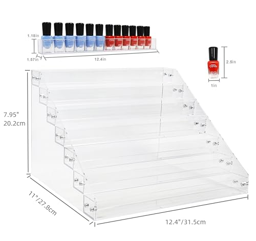 7 Tiers Layers Organizer Rack Stand Holder Large Capacity Acrylic Clear for Nails Polish Essential Oil Lipstick and Sunglasses - style: 7 Layers