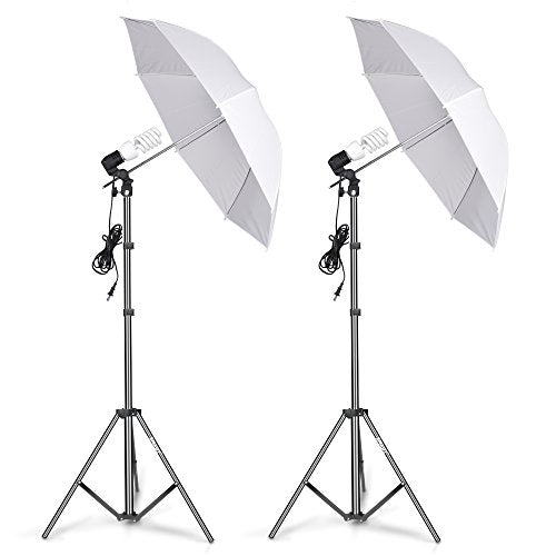 EMART Photography Umbrella Lighting Kit, 400W 5500K Photo Portrait Continuous Reflector Lights for Camera Video Studio Shooting Daylight (2 Packs) - size: 2 Pack