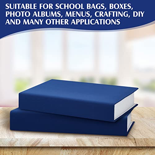 PerKoop Book Cloth for Book Binding 40 x 16 Inch Fabric Surface Paper Backed Bookcover Archival European Durable Strong Bookbinding Supplies Cover Books Album Scrapbooking (Dark Blue) - color: Dark Blue