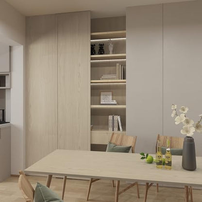 31.5"x157" Faux Beech Wood Peel and Stick Wallpaper Self Adhesive No Bubble Removable Beige Wood Grain Contact Paper Wall Stickers Extra Wide Cabinet Film Vinyl Wrap for Countertop Furniture - color: Beige, size: 31.5" x 157"