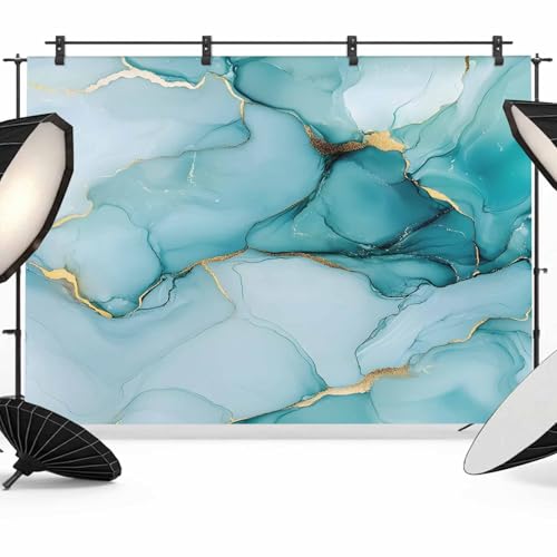 Abstract Marble Texture Backdrop for Photography, Teal Gradient Art Photo Backdrop Portrait Background Party Banner Photo Backgrounds for Studio Booth Props, 8x6ft - color: Turquoise, size: 8x6FT