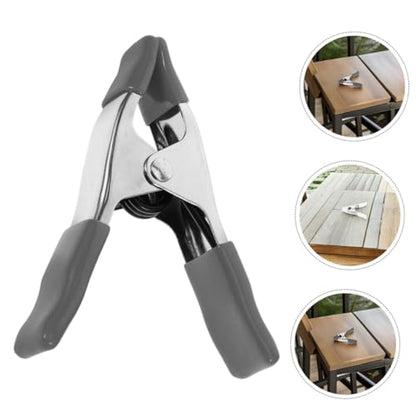 Kisangel Heavy Duty Garden Spring Clamps 4-inch Plastic Fixing Clips for Greenhouse Plants and Photo Backdrop, 2pcs Gray and White Clips for Gardening and Wedding Decor