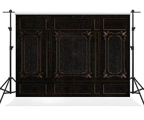 Kate 8×8ft Black Vintage Backdrop Photography Interior Abstract Background Photo Studio Props for Photographer Pictures Video - size: 8×8ft