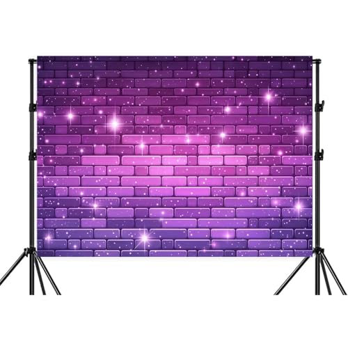 7x5ft Pink and Purple Brick Wall Backdrop for Women Girl Princess Kids Baby Shower Birthday Party Cake Table Decorations Photography Background Artistic Portrait Wallpaper Photo Shoot Props - color: Pink Purple, size: 7X5FT