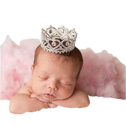 Infant Baby Girl Boy Crown Photo Shoots Headband for Newborn Crystal Princess Party Headwear Photography Props - color: Crown 2