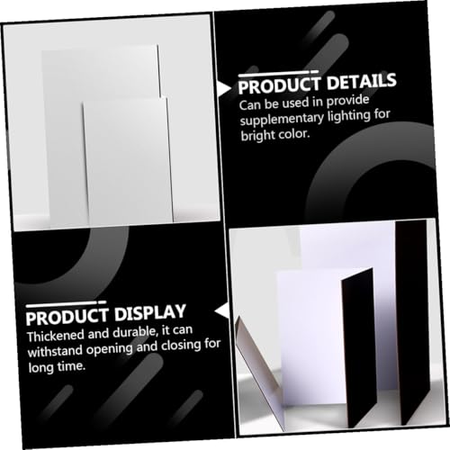 VILLCASE Folding Reflective Photography Backdrop Board Silver Black White, Thickened Collapsible Photo Reflector for Studio and Outdoor Shooting