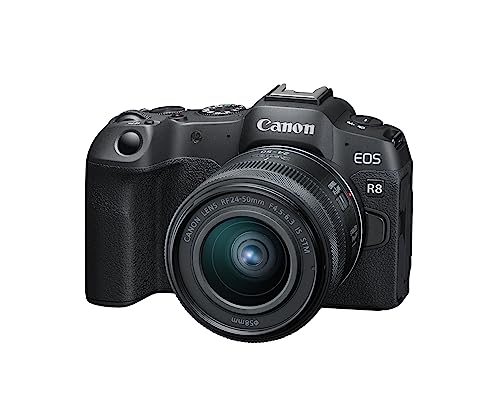 Canon EOS R8 Content Creator Kit, Full-Frame Hybrid Mirrorless Camera with Tripod & Stereo Microphone, 24.2 Megapixel CMOS Image Sensor, 4K Video, RF Mount, Vlogging Camera, Black - style: EOS R8 Content Creator Kit